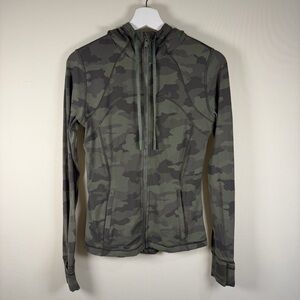 Lululemon Hooded Define Jacket Camo Green Size 8